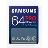 Samsung PRO Ultimate 64 GB, UHS-I U3, Full HD & 4K UHD, 200 MB/s Lesen, 130 MB/s Schreiben, Speicherkarte für Kamera, PC, Drohne oder Action-Cam, MB-SY64S/WW