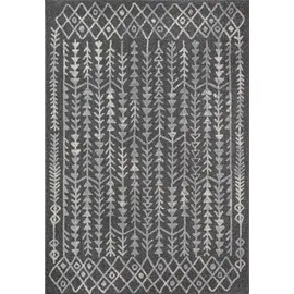 Sanat Boho Teppich – Moderner Teppich im Boho Stil, Geeignet für Wohnzimmer, Schlafzimmer, Flur, Esszimmer und Kinderzimmer – Vintage Grau, Größe: 160 x 230 cm
