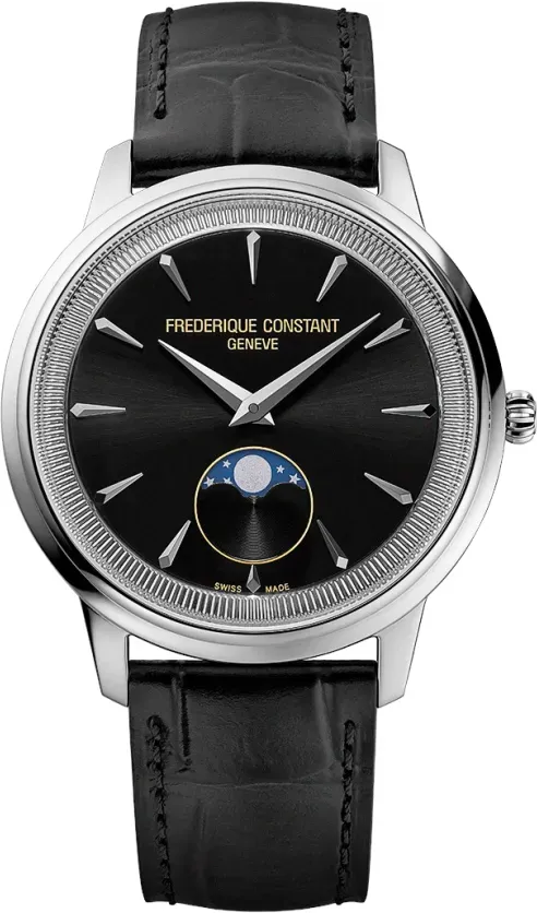 Frederique Constant Classics Moneta Moonphase FC-206B3S6 - Sonnen guilloche,schwarz - 37mm