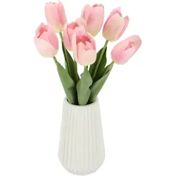 I.GE.A. Kunstblume »Real-Touch-Tulpen«, Vase aus Keramik I.GE.A. dunkelrosa