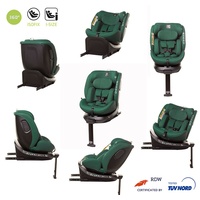 360° ENZO-FIX Premium Kindersitz Isofix mit Stabilisierungsbein I-Size mit zusätzlichem Seitenschutz RWF bis 105cm Mitwachsender Kindersitz