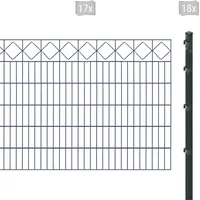 Arvotec Doppelstabmattenzaun »ESSENTIAL 120 zum Einbetonieren "Karo" mit Zierleiste«, Zaunhöhe 120 cm, Zaunlänge 2 - 60 m 23566106-0 anthrazit H/L: 120 cm x 34 m