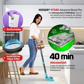 Kesser Akku Staubsauger Hellblau / Orange