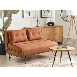 2-Sitzer Schlafsofa orange / schwarz VESTFOLD