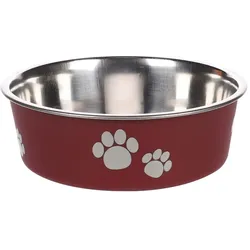 Futternapf Kena Rund Bordeaux & Silber