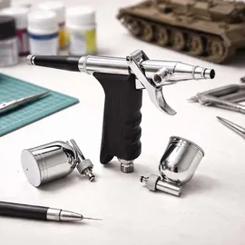Wiltec Airbrush Pistole Typ 116 schwarz/silber 0,3mm