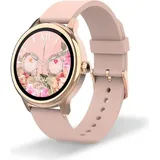 Smartwatch für Damen Silikonband - HD-Touchscreen 1,2 Zoll - IP67 wasserdicht - 22 Sportmodi Sophie Smartwatch fur Android IOS Rose Gold mit rosa - Rosa