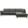 Livetastic Ecksofa Leder 3-Sitzer Dunkelgrau