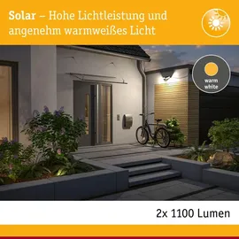 Paulmann Solar LED Wandfluter 9 W Edelstahl 25,8 cm inkl. Bewegungsmelder anthrazit