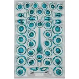 Navidacio Weihnachtsbaumkugel 39 tlg. Glas-Weihnachtskugeln Set in Hochglanz Vintage Türkis