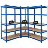 Proregal Eckregal Stahl 180x180x60cm Blau
