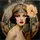 Kare Glasbild Muse Art Nouveau 100x100cm",