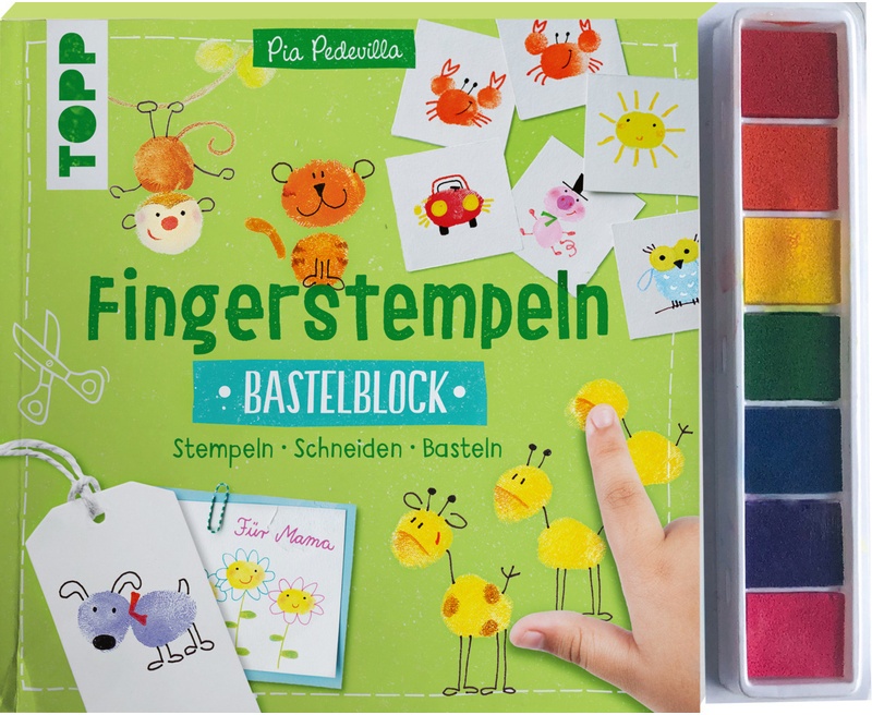 Fingerstempeln. Bastelblock Mit Stempelfarbe - Pia Pedevilla, Taschenbuch