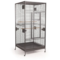 Montana Cages Vogelkäfig XXL Voliere Arkansas Nova 2024 – Wagerechte Verdrahtung für Aras & co., Riesige Papageienvoliere für große Papageien, Erweiterbar schwarz 101,5 cm x 101,5 cm x 220 cm