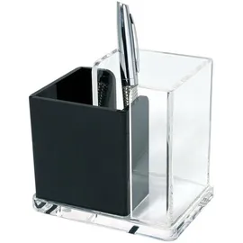 Wedo Acryl Exklusiv Stiftehalter 12,0 x 8,5 x 10,0 cm glasklar/schwarz