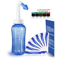 XDOVET Sprühflasche Nasendusche,Nasenreiniger,Nasendusche Kinder,eine Enthält,Enthält Temperaturmessaufkleber,Leicht zu reinigen Nasenspülkanne blau
