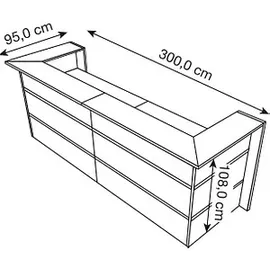 Kerkmann Empfangstheke BARI U-Form, weiß, anthrazit 300,0 x 95,0 x 108,0 cm