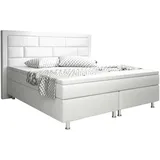 IHG Boxspringbett Nizza 180x200 cm Kunstleder Weiß