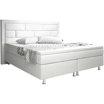 IHG Boxspringbett Nizza 180x200 cm Kunstleder Weiß