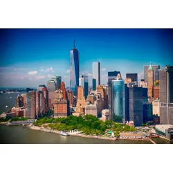 Fototapete PAPERMOON "Lower Manhattan Skyline", bunt (mehrfarbig), B:3,5m L:2,6m, Vlies, Tapeten
