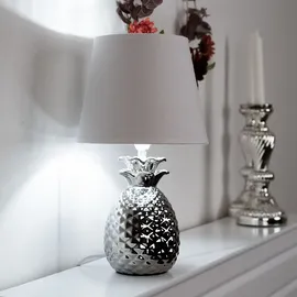 ETC Shop Tischlampe Ananas Design Silber