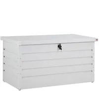 GARDEBRUCK® Auflagenbox Metall Wetterfest Gasdruckfeder Abschließbar 360L Garten Balkon Keller Gartenbox 120x62x63cm Gartentruhe Metallbox Weiß