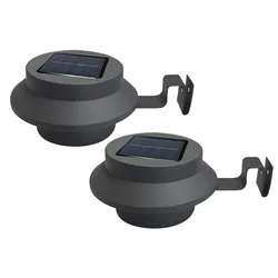 LED Solar Dachrinnenleuchte 2er Set anthrazit Gehweg Beleuchtung warmweiss