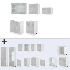 Vicco Küchenzeile R-Line 200 cm Beton/Weiß