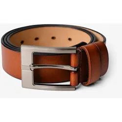 Abilene Gürtel - Braunes Leder - Graue Schnalle - Mann - TeeShoppen