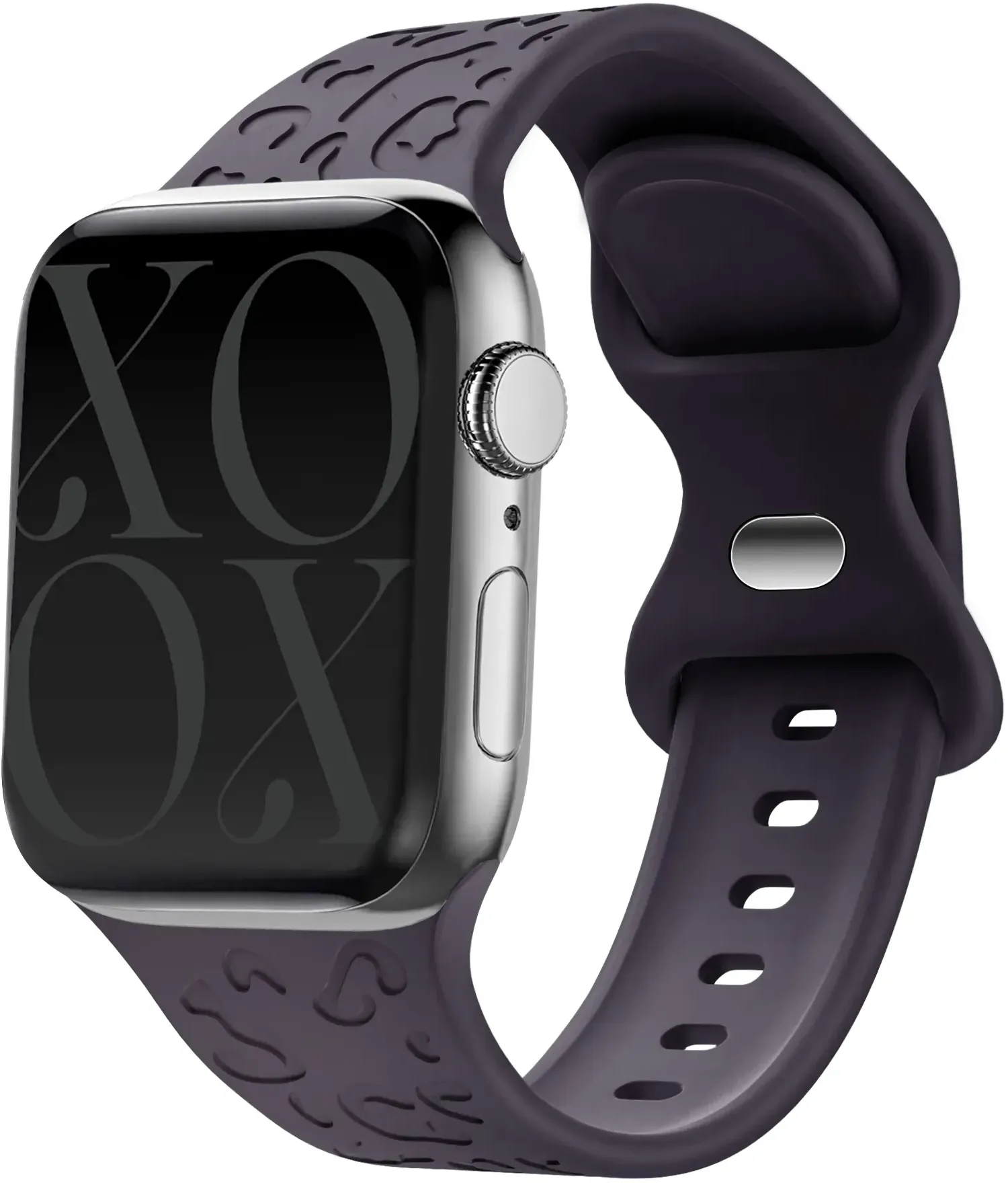 xoxo Wildhearts Apple Watch Armband Silikon für Apple Watch -  45mm - Dark Cherry - Druckknopf Verschluss