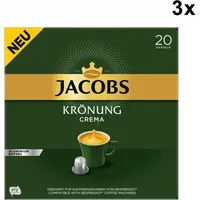 Jacobs Krönung Crema 3er Set, Kaffeekapseln, Nespresso Kompatibel, 3x20 Kapseln