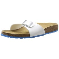 Birkenstock Madrid, Damen Pantoletten, Weiß (Vernis Blanc/Ls Light Blue), 40 EU - 40 EU