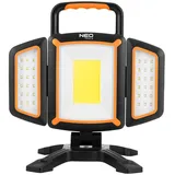 NEO TOOLS LED Strahler Akku, 2000lm Super Hell Baustrahler mit Magnet, 4 Lichtmodi und Powerbank, Drehbare Tragbare Arbeitsleuchte für Garage, Werkstatt