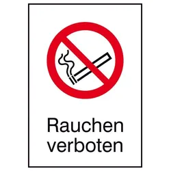 SafetyMarking® Verbotsaufkleber Rauchen verboten 13.1 cm x 18.5 cm
