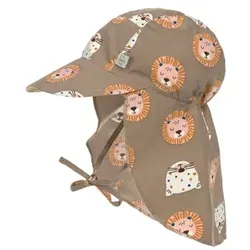 LÄSSIG UV-Sonnenhut mit Nackenschutz Wildkatzen braun, 43-45 cm