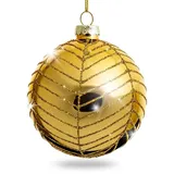 SIKORA Highlights 4er Set ausgefallene Christbaumkugeln aus Glas Gold Größe:8 cm, Farbe/Modell:Modell New York Gold,