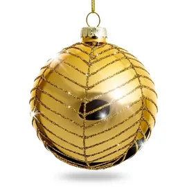 SIKORA Highlights 4er Set ausgefallene Christbaumkugeln aus Glas Gold Größe:8 cm, Farbe/Modell:Modell New York Gold,