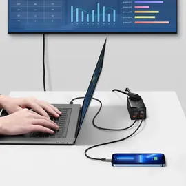 Baseus GaN3 Pro / + 2xUSB-C + AC, 100W schwarz