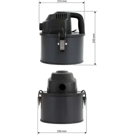 Wiltec Aschesauger 600 W, tragbarer Aschestaubsauger 4 l Fassungsvermögen, Staubsauger für Asche mit HEPA-Filter, effizienter Kaminsauger