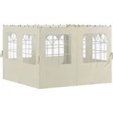 Pavillon-seitenwände, 4 Seitenwand-paneele Für Gartenpavillon, Mit Reißverschluss, 3 X 3 M Pavillon, Cremeweiß