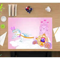 cover-your-desk Schreibtischunterlage für Kinder und Erwachsene Weiße Pferde, aus hochwertigem Vinyl , 60 x 40 cm