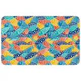 VOSERY Badteppich, Motiv: Bunte Fische, 76,2 x 50,8 cm, weich, saugfähig, rutschfest, maschinenwaschbar, Badematte, Duschvorleger für Badezimmer
