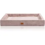 Knuffelwuff Hundebett Santiago Orthopädisch Cord XXL 120 x 100cm Rosa
