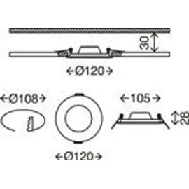 Briloner LED Einbauleuchte Flat-In 3er Set weiß Ø 12 cm 7W, neutralweiß