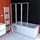Marwell Badewannenfaltwand weiß 3-teilig 125x143 cm, Schwenkbare Duschwand für Badewanne, 4 mm Sicherheitsglas, Aluminiumprofile ohne sichtbare Verschraubungen, beidseitig montierbar