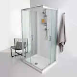 Kiamami Valentina Vollgerahmte u- Kabine mit Gleittüren 70x100x70cm in Klarglass Giada