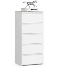 akord furniture factory AKORD CL5 Weiß 40 cm 5 Schubladen B40 x H92 x T35 cm