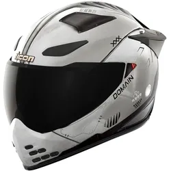 Icon Domain Future Proof, Integralhelm - Grau/Schwarz/Weiß - XXL