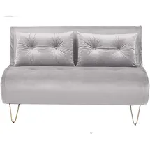Beliani Schlafsofa Samt 2-Sitzer Grau