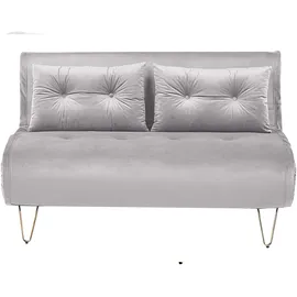 Beliani Schlafsofa Samt 2-Sitzer Grau